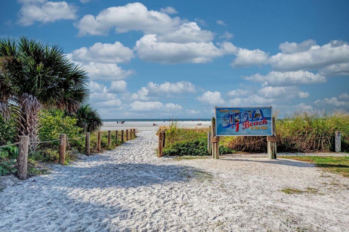 Siesta Key Beach entrance.